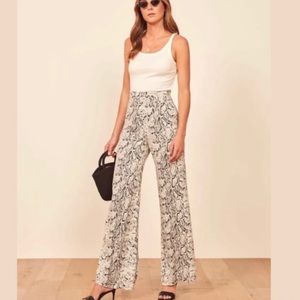 Reformation wide leg snake pants